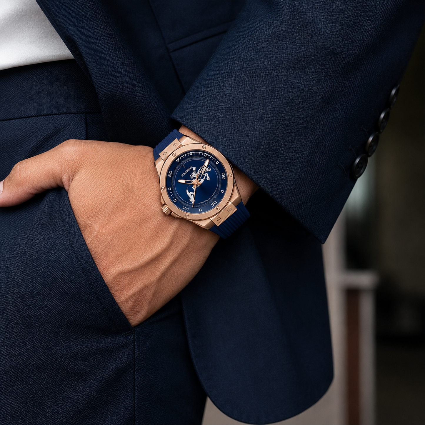 Cavalier Rose Gold Blue